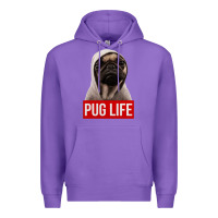 Purple pug life Premium Hoodie - artisFamous