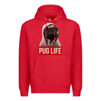 Red pug life Premium Hoodie - artisFamous
