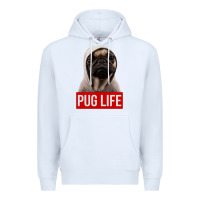 White pug life Premium Hoodie - artisFamous