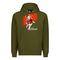 Army Green Genshin Impact Klee Premium Hoodie - artisFamous