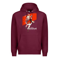 Burgundy Genshin Impact Klee Premium Hoodie - artisFamous