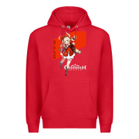 Red Genshin Impact Klee Premium Hoodie - artisFamous