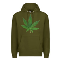 Army Green Weed leaf Premium Hoodie - artisFamous