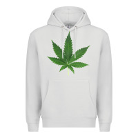 Dove Grey Weed leaf Premium Hoodie - artisFamous