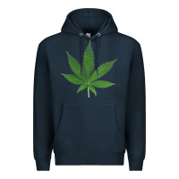 Navy Weed leaf Premium Hoodie - artisFamous