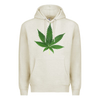 Oatmeal Heather Weed leaf Premium Hoodie - artisFamous