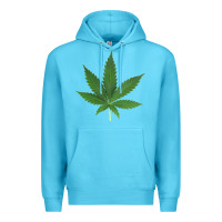 Ocean Blue Weed leaf Premium Hoodie - artisFamous