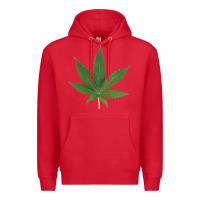 Red Weed leaf Premium Hoodie - artisFamous