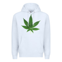 White Weed leaf Premium Hoodie - artisFamous