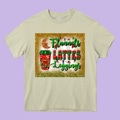 Flannels Lattes Leggings Tumbler Heavy Core Tee Designed By Bundleandbundleshop