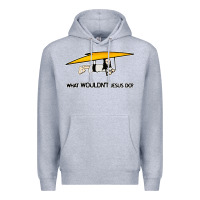 Heather Grey what wouldnt jesus do Premium Hoodie - artisFamous