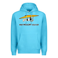 Ocean Blue what wouldnt jesus do Premium Hoodie - artisFamous