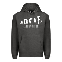 Charcoal Heather alien evolution Premium Hoodie - artisFamous