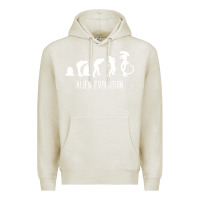 Oatmeal Heather alien evolution Premium Hoodie - artisFamous