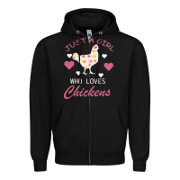 Black Just A Girl Who Love Chickens Zipper Hoodie - Bettercallsaul