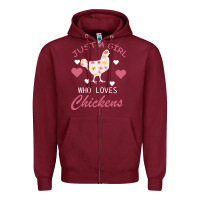 Burgundy Just A Girl Who Love Chickens Zipper Hoodie - Bettercallsaul
