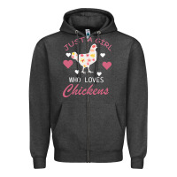 Charcoal Heather Just A Girl Who Love Chickens Zipper Hoodie - Bettercallsaul