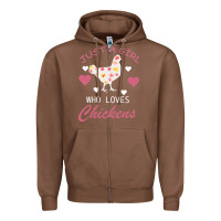 Chestnut Just A Girl Who Love Chickens Zipper Hoodie - Bettercallsaul