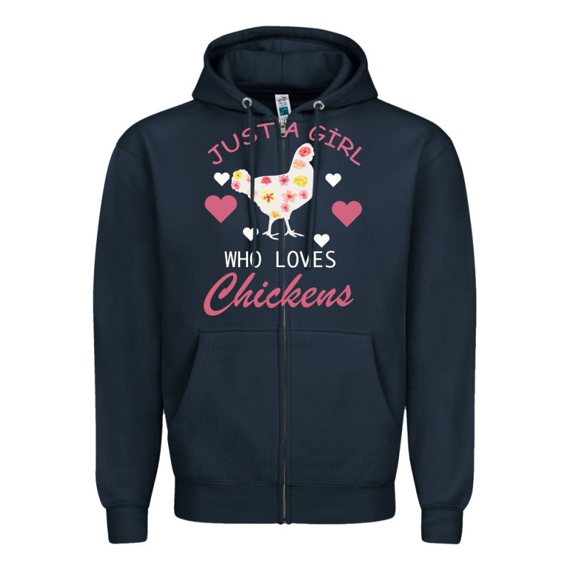 Just A Girl Who Love Chickens Zipper Hoodie by Bettercallsaul | Teevron