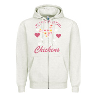 Oatmeal Heather Just A Girl Who Love Chickens Zipper Hoodie - Bettercallsaul