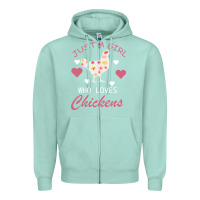 Seafoam Just A Girl Who Love Chickens Zipper Hoodie - Bettercallsaul