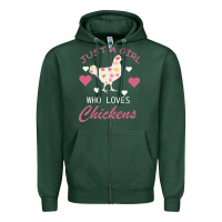 Sports Green Just A Girl Who Love Chickens Zipper Hoodie - Bettercallsaul