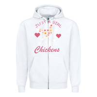 White Just A Girl Who Love Chickens Zipper Hoodie - Bettercallsaul