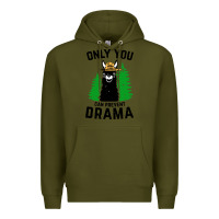 Army Green only you can prevent drama llama Premium Hoodie - artisFamous
