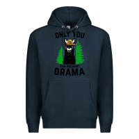 Navy only you can prevent drama llama Premium Hoodie - artisFamous