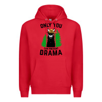 Red only you can prevent drama llama Premium Hoodie - artisFamous