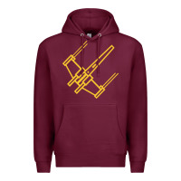 Burgundy x wing starfighter Premium Hoodie - artisFamous