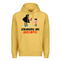 Antique Gold strangers are awesome Premium Hoodie - artisFamous