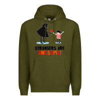 Army Green strangers are awesome Premium Hoodie - artisFamous