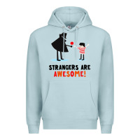 Blue Mist strangers are awesome Premium Hoodie - artisFamous