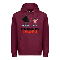 Burgundy strangers are awesome Premium Hoodie - artisFamous