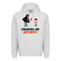 Dove Grey strangers are awesome Premium Hoodie - artisFamous