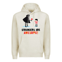 Oatmeal Heather strangers are awesome Premium Hoodie - artisFamous