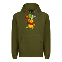Army Green hunny the pooh Premium Hoodie - artisFamous