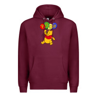 Burgundy hunny the pooh Premium Hoodie - artisFamous