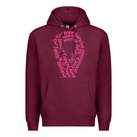 Burgundy Pink Ribbon Premium Hoodie - artisFamous