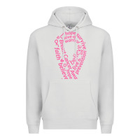 Dove Grey Pink Ribbon Premium Hoodie - artisFamous