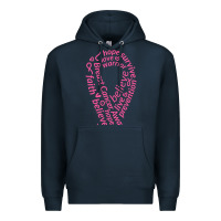 Navy Pink Ribbon Premium Hoodie - artisFamous