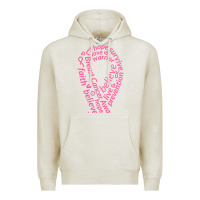 Oatmeal Heather Pink Ribbon Premium Hoodie - artisFamous