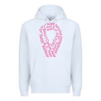 White Pink Ribbon Premium Hoodie - artisFamous