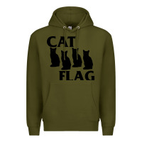 Army Green cat flag Premium Hoodie - artisFamous