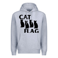Heather Grey cat flag Premium Hoodie - artisFamous