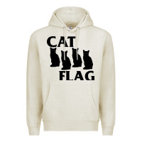 Oatmeal Heather cat flag Premium Hoodie - artisFamous