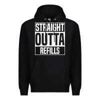 Black straight outta refills funny pharmacy technician pharmacist Premium Hoodie - artisFamous