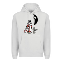Dove Grey hobbes and calvin Premium Hoodie - artisFamous