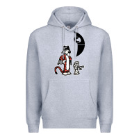 Heather Grey hobbes and calvin Premium Hoodie - artisFamous
